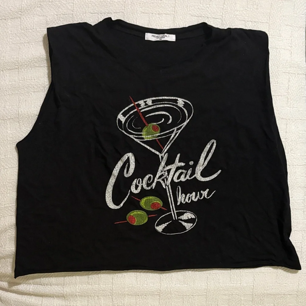 Martini Cocktail Sleeveless Top Project Social T - Picture 1 of 8